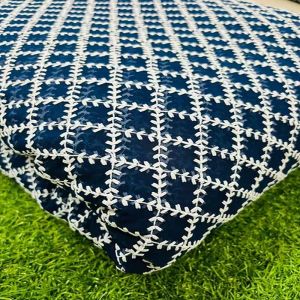 38 Inch Georgette Check Over Embroidery Fabric