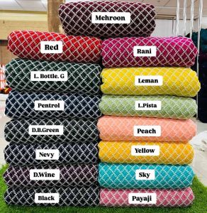 38 Inch Georgette Check Over Embroidery Fabric