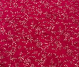40 Inch Vichitra Shimmer Zari Embroidered Fabric