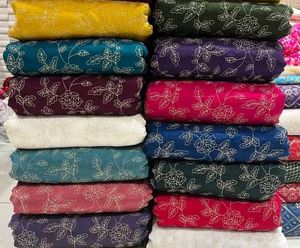 40 Inch Vichitra Shimmer Zari Embroidered Fabric