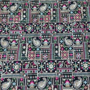 44 Inch Embroidered Georgette Fabric