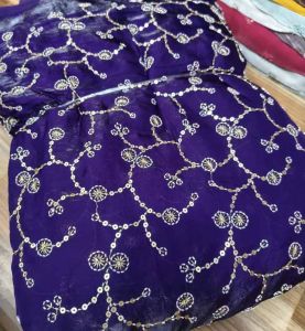 44 Inch Fendi Space Silk Allover Zaal Embroidery Fabric