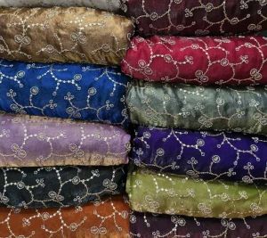 44 Inch Fendi Space Silk Allover Zaal Embroidery Fabric