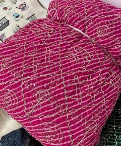 55 Inch Georgette Bandhani Print Embroidery Fabric