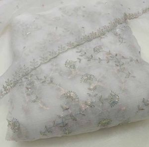 Banarasi Crush Tissue Semi Beats Devdas Sequins Zaal Embroidery Fabric