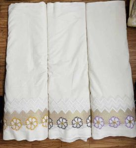 Cora Cotton Daman Sequins Thread Embroidery Fabric