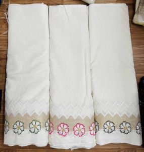 Cora Cotton Daman Sequins Thread Embroidery Fabric