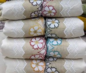 Cora Cotton Flower Daman Embroidery Fabric