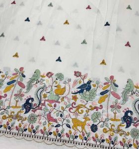 Cora Cotton Multi Thread Daman Embroidery Fabric