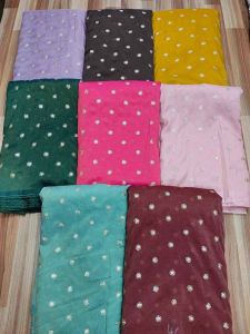 Cosmos Allover Zaal Embroidery Fabric