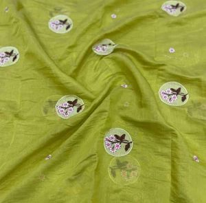 Designer Mul Chanderi Butta Embroidery Fabric