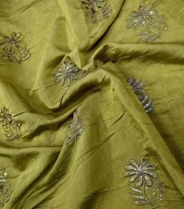 Designer Mul Chanderi Butta Embroidery Fabric