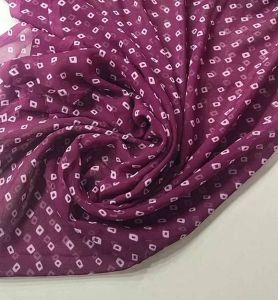 Faux Georgette Bandhani Print Fabric