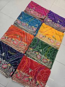 Georgette Bandhani Vintage Peacock Dupatta