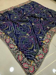 Georgette Bandhani Vintage Peacock Dupatta