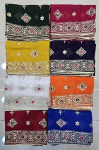 Georgette Vintage Multi Thread Sequins Dupatta