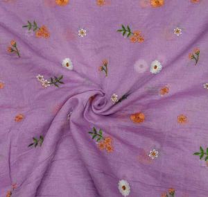 Mul Chanderi Allover Multi Thread Butta Embroidery Fabric
