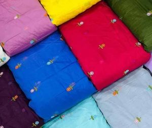 Mul Chanderi Butti Saree Embroidery Fabric