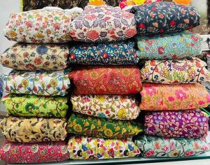 Mul Chanderi Kalamkari Printed Fabric
