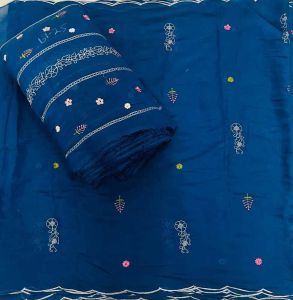 Mul Chanderi Multi Thread Pocket Work Embroidery Fabric