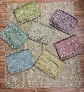 Salsa Crush Beads Zaal 4 Side Cutwork Dupatta
