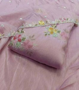 Salsa Original Beads Cutdana Brush Print Embroidery Fabric