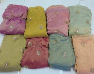 Salsa Silk Original Beats Cutdana Butta Embroidery Fabric