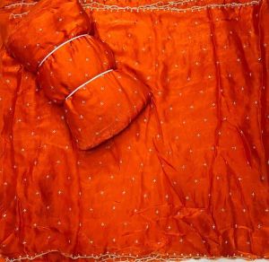 Sequins Butti Embroidered Silk Fabric