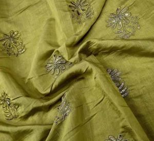 Soft Mul Chanderi Multi Thread Butta Embroidery Fabric