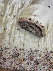 Tissue Shimmer Original Beats Cutdana Daman Embroidery Fabric