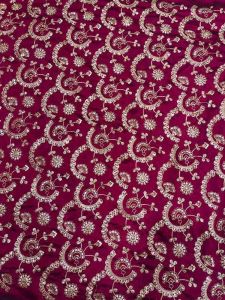 Vichitra Allover Heavy Zari Sequins Zaal Embroidery Fabric