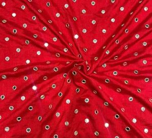 Vichitra Silk Sequins Butti Embroidery Fabric