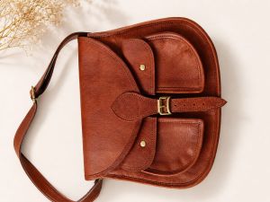 Buckle Leather Handbag