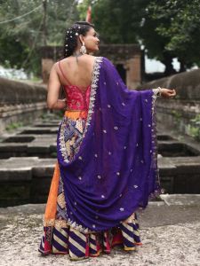 Ladies Multicolor Sequin Embroidery Work Lehenga Choli with Hand Work Dupatta
