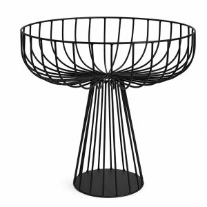 Black Metal Fruit Basket Stand
