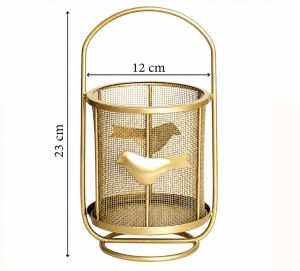 Gold Metal Mesh Cutlery Holder
