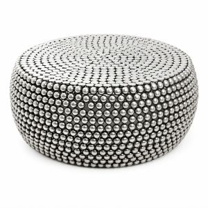 Silver Beaded Metal Coffee Table