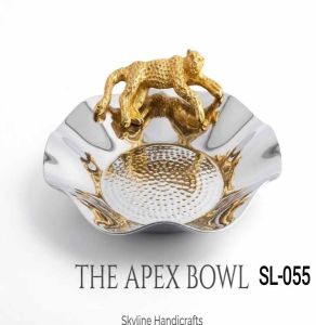 Aluminium Serving Bowl with Golden Leopard