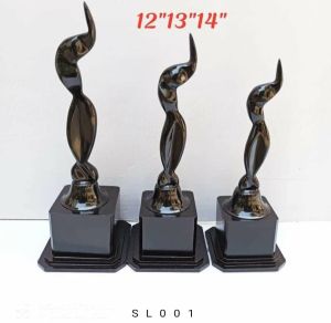Black Aluminium Lady Figurine Trophy