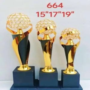 Crystal Globe Award Trophy Set