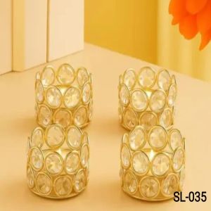 Golden Crystal T-Light Holder