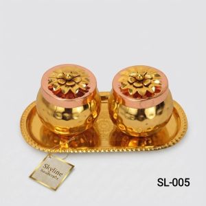Iron Gold Plated Mukhwas Jar Set