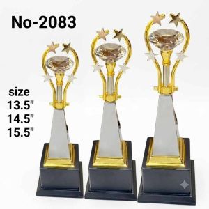 Premium Pyramid Star Crystal Trophy Set