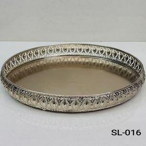 Premium Round Silver Plated Iron Tray