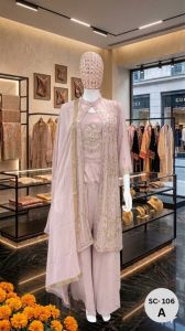 Ladies Designer Embroidered Palazzo Suit Set