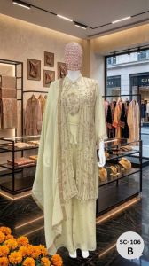 Ladies Designer Embroidered Palazzo Suit Set