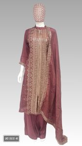 Ladies Designer Embroidered Straight Kurta Palazzo Set