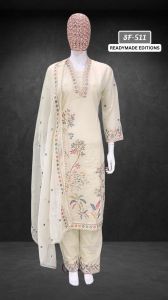 Ladies Designer Embroidered Straight Kurta Palazzo Set
