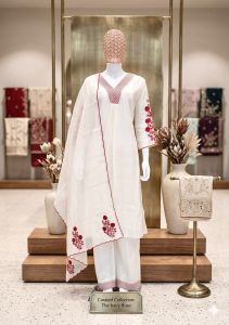 Ladies Embroidered Cotton Suit Set