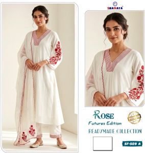 Ladies Embroidered Cotton Suit Set
